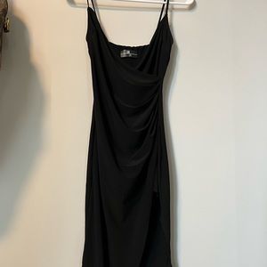 Black Bodycon Wrap Dress
